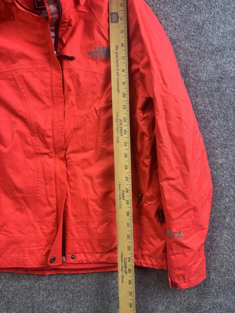 The North Face Jacket Womens Large Red GORE-TEX Hooded Rain Coat Zip Pockets - Picture 6 of 8